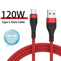 120w usb type c cable super fast charging for huawei p50 pro xiaomi poco redmi note 7 8 pro 6a fast charge wire usb c data cord