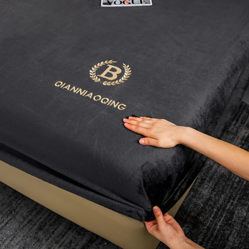 WOSTAR зимняя теплая однотонная фланелевая натяжная простыня эластичный чехол на