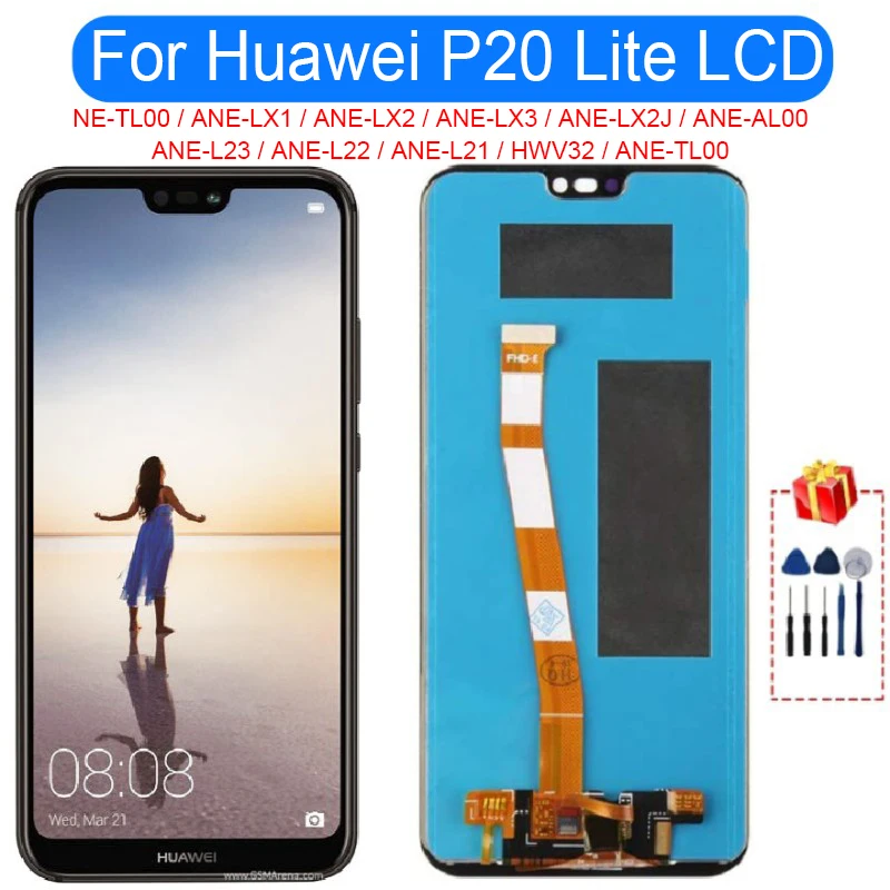 

ЖК-дисплей для Huawei P20 Lite 5,84 дюйма, дисплей для телефона, сенсорный экран для Huawei P20 Lite, детали для смартфонов LX2, LX3, запасные части