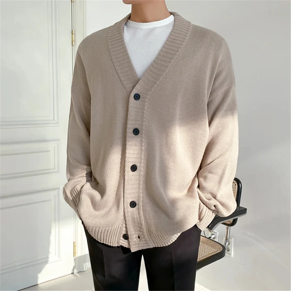 

Knitted Sweater Cardigan Men Harajuku Korean Japanese Style Sweater Male Sweatercoat Streetwear