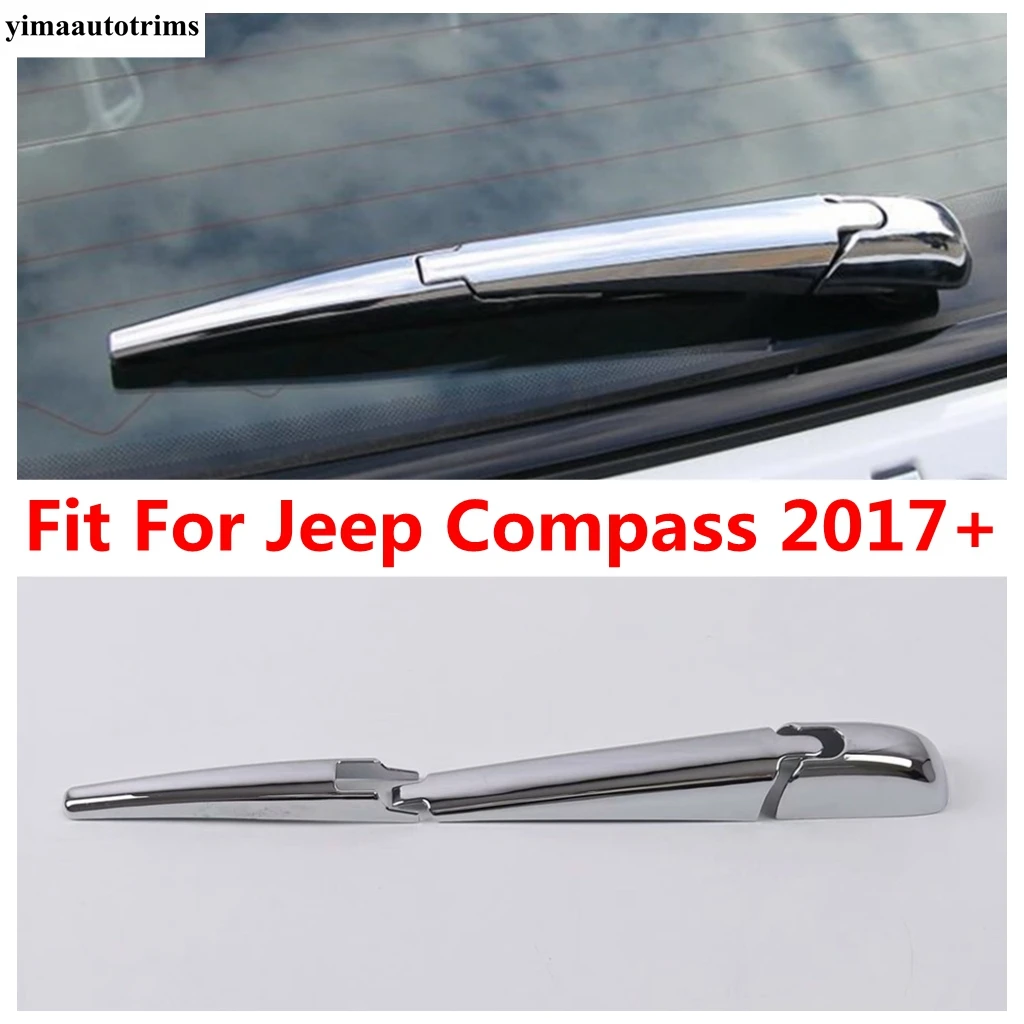 

Car Rear Window Rain Wiper Decoration Protection Cover Trim Fit For Jeep Compass 2017 - 2021 ABS Chrome Exterior Accessories