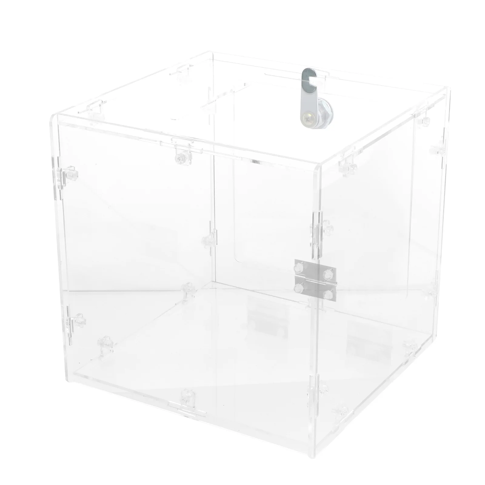 

Box Acrylic Clear Ballot Donation Suggestionticket Lock Raffle Display Charity Collection Transparent Cube Voting Lottery