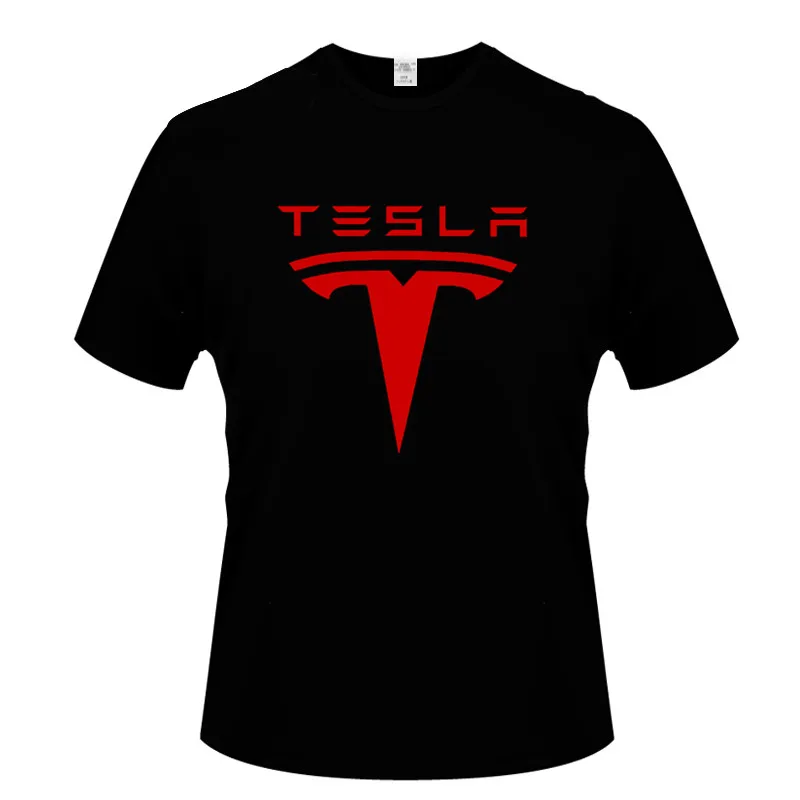Футболка Tesla с машинкой Мужская модная футболка мужские футболки для гоночной