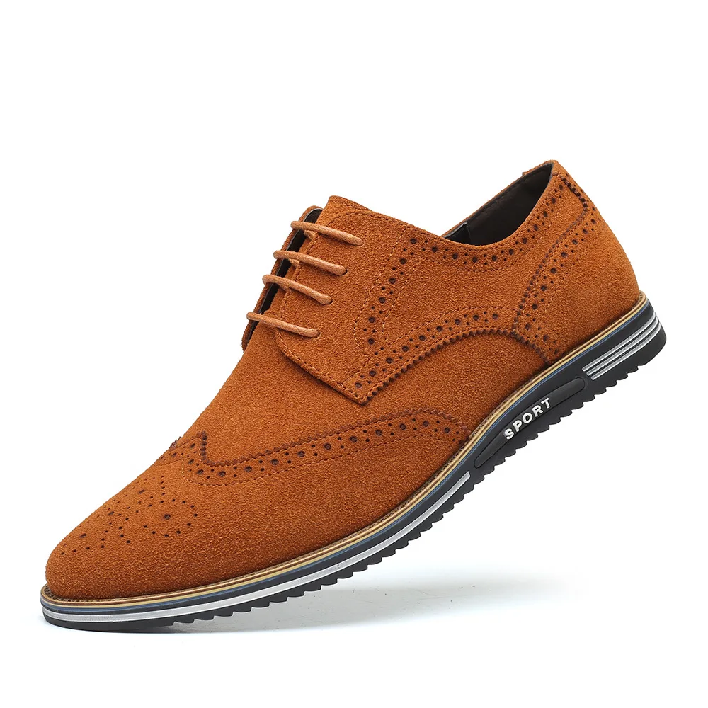 Фото Туфли мужские классические замшевые, элегантные Мокасины, итальянская Брендовая обувь с бахромой, кожаные туфли №5