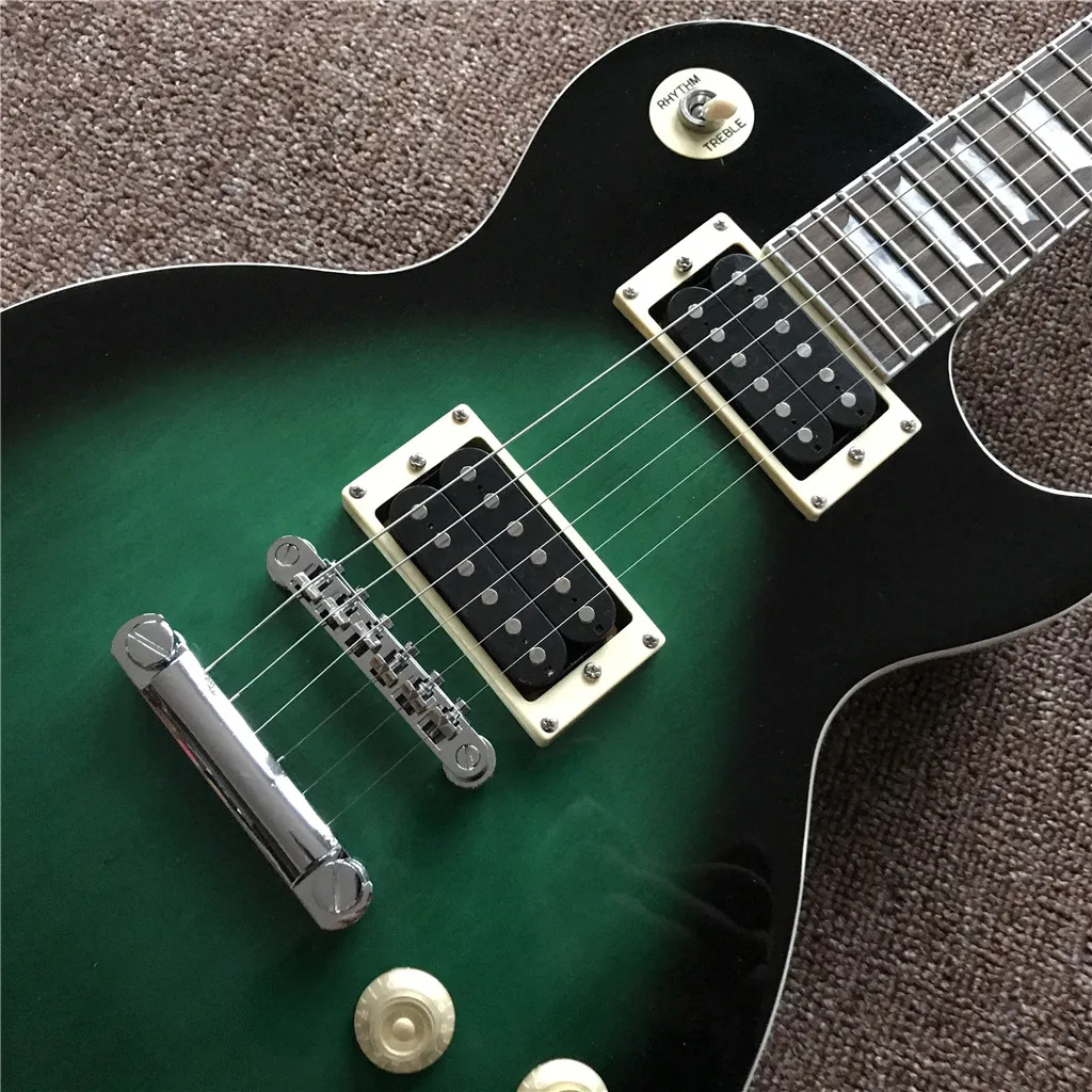 Новое поступление индивидуальная электрическая гитара green burst с 2 черными