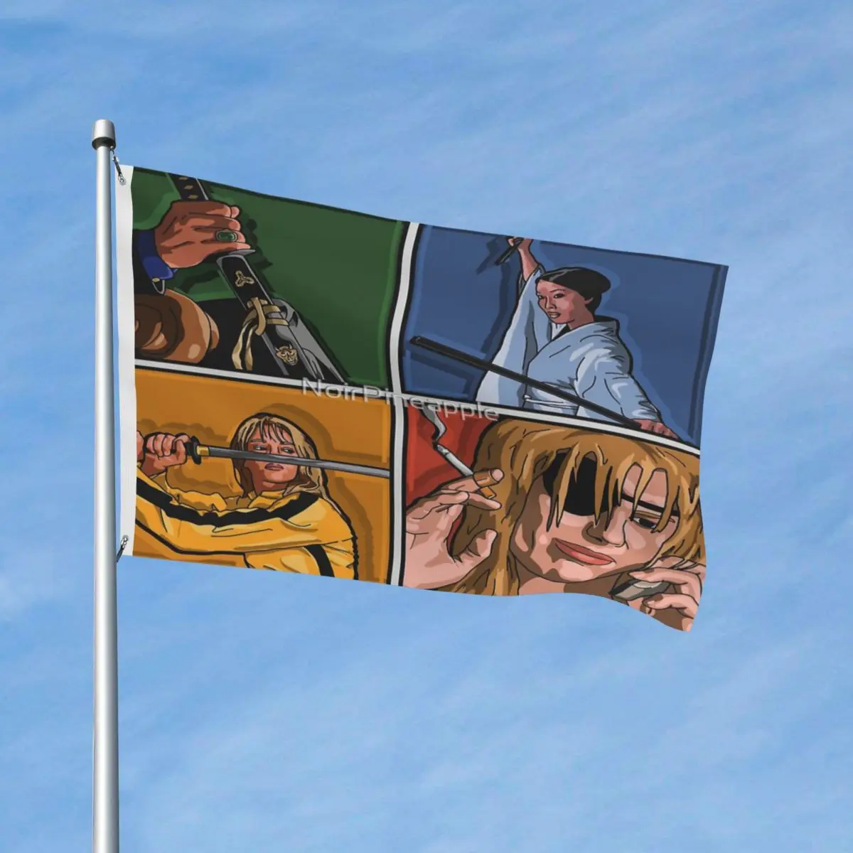 

Kill Bill Panels Flag Decor Polyester Material With Metal Grommets Fade Resistant Flowy Delicate