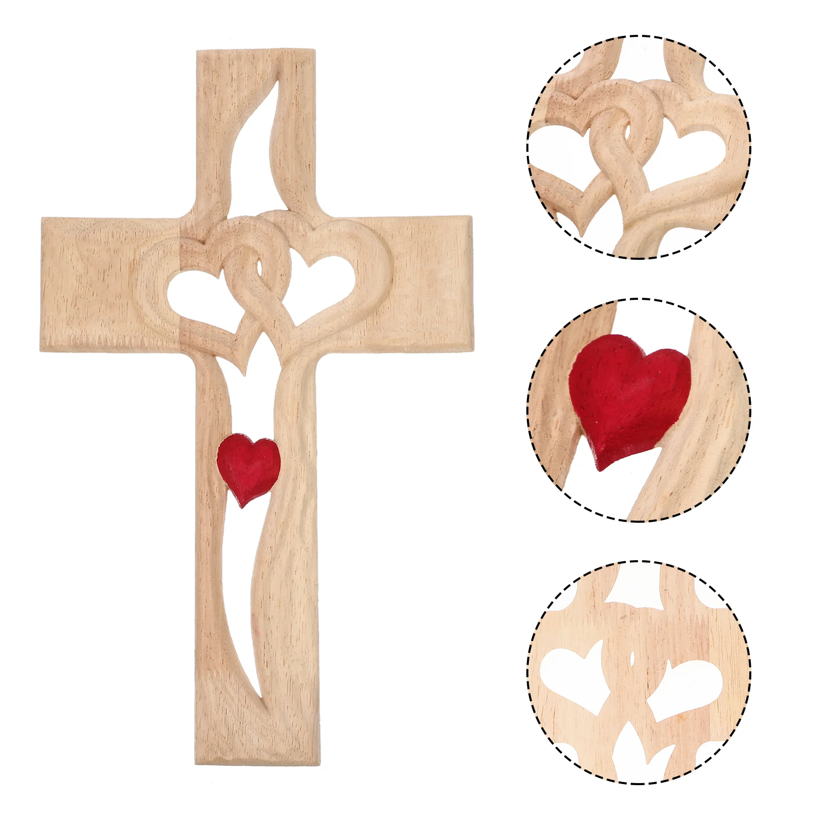 

Cross Wooden Wood Heart Carved Wall Ornament Topper Tree Dachshund Intertwined Centerpiece Decorative Decor Love Jesus Blessing