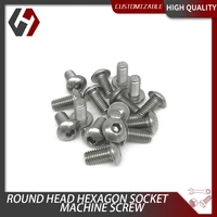 50100 pcs iso7380 m2 m2 5 m3 m4 hexagon socket button head screws 304 stainless steel bolts round flat head with collar bolt