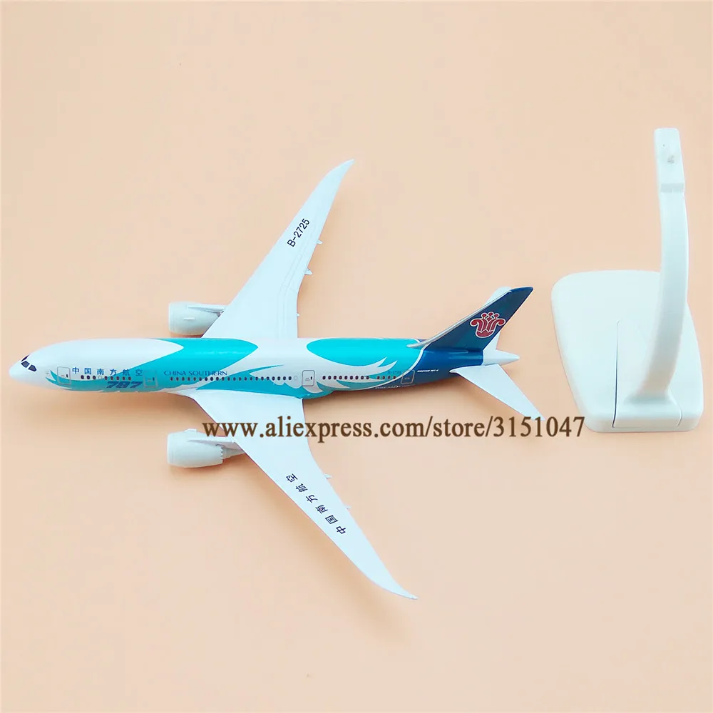 Модель самолета China South Airlines B787, модель самолета Боинг 787 из металлического сплава, 20 см, подарок для детей