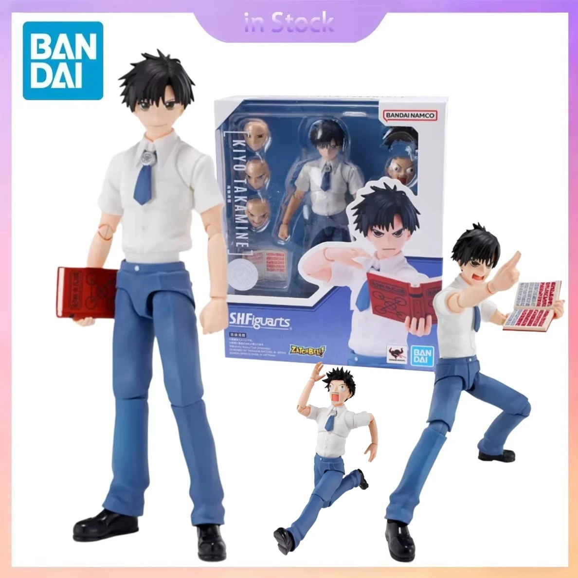 Фото В наличии оригинальные наборы моделей фигурок Bandai Genuine SHF Takamine Kiyomaro Gash Bell из аниме-коллекции, подарок для мальчиков и девочек №1
