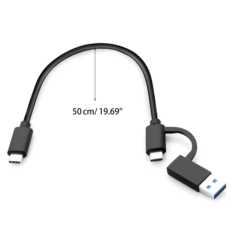

2 in 1 USB-A / C to USB-C Cable QC PD Fast Charge Data Sync 10Gbps for Cellphone
