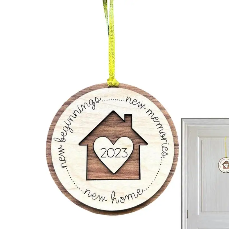 

Украшения для новогодней елки, деревянные подарки на новоселье для нового дома 2023, дом завернут в сердце, новое украшение для подарка на дом