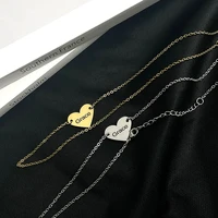 heart pendant necklace for women personalized custom engraved name letter gold chain stainless steel jewelry gift for girlfriend