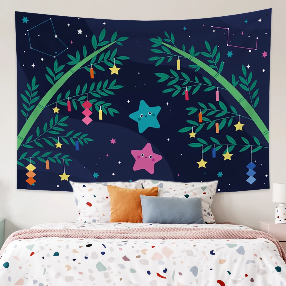 

Loveliness Star Blessing Colorful Leaves Tapestry Hippie Tapiz Wall Hanging Psychedelic Art Mandala Room Dormitory Decor