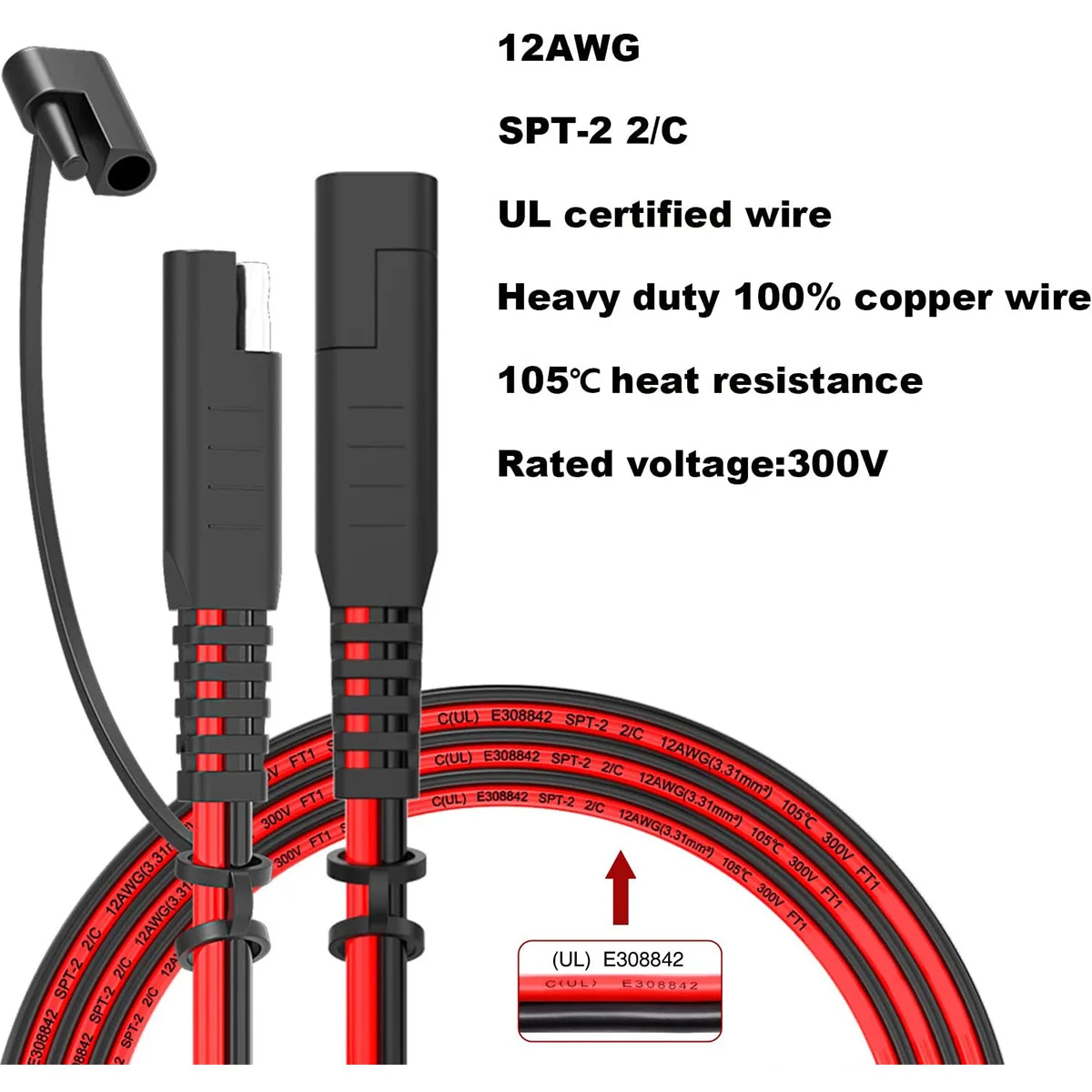 

10 футов Удлинительный кабель SAE 12AWG Удлинительный кабель SAE к SAE быстроразъемный кабель SAE соединительный кабель SAE автомобильные солнечные б...