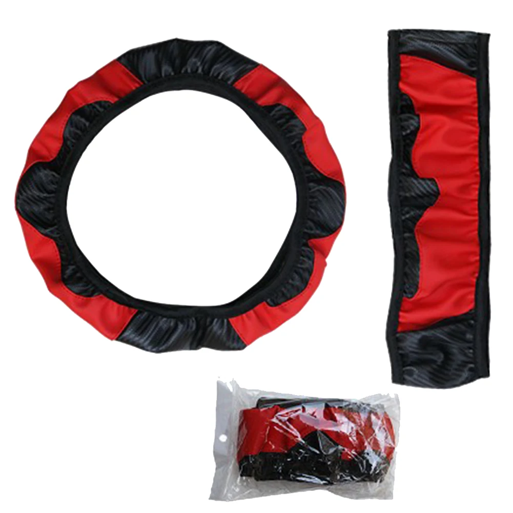 

Car Steering Wheel Braid Cover Anti Slip Universal 38cm PU Leather Steering Covers Auto Accessories