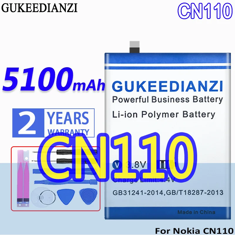 

Bateria 5100mAh High Capacity Battery For Nokia CN110 1ICP5/65/78/X20/X10 High Quality Battery