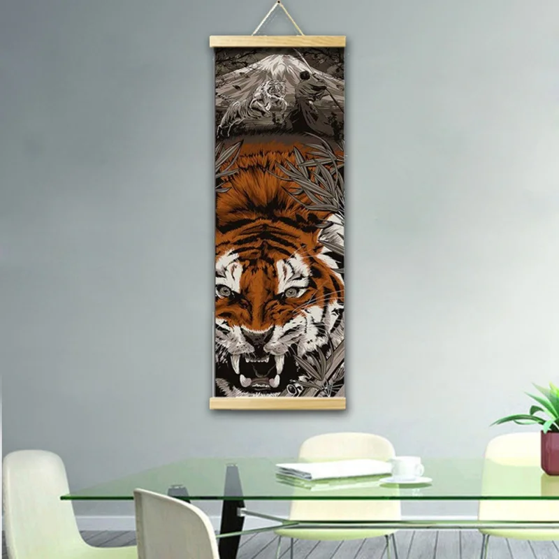 

Настенная картина тигр в японском стиле, декоративный постер на холсте, в азиатском стиле, для дома, спальни, гостиной