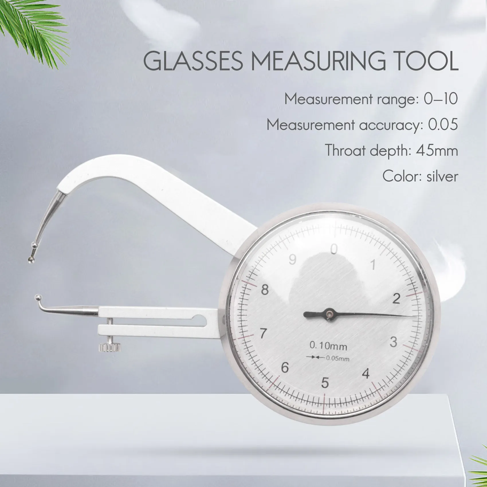 

Толщиномер со стеклянным циферблатом, 0-10 мм, 0,05 мм