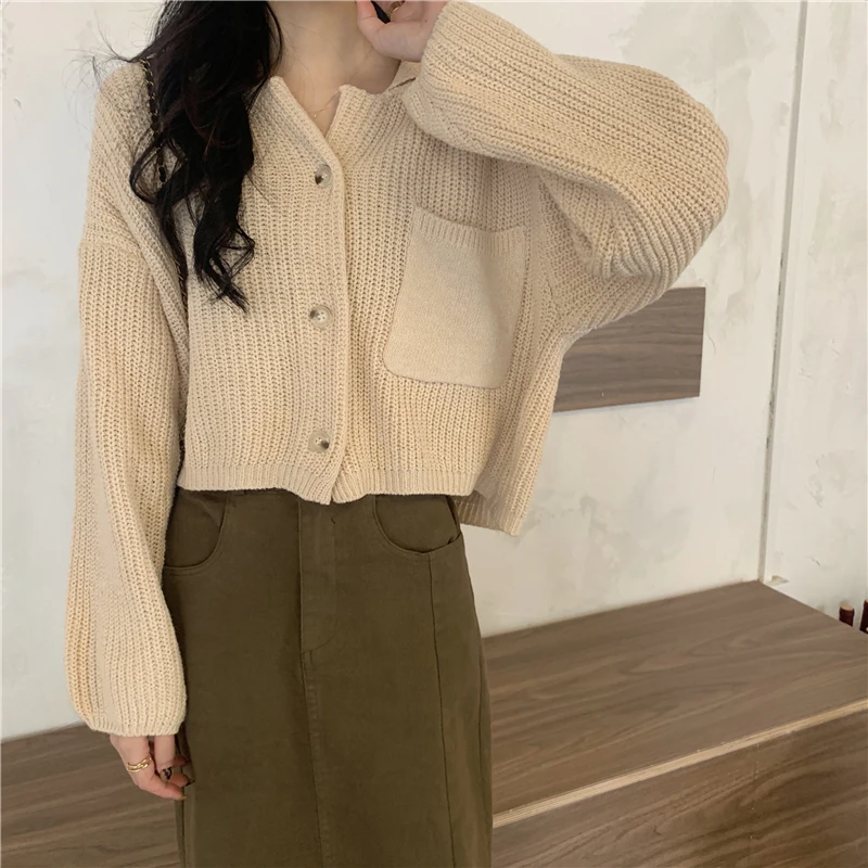 

Новинка Осень-зима 2022, свободный свитер с длинными рукавами, кардиган, бесплатная доставка