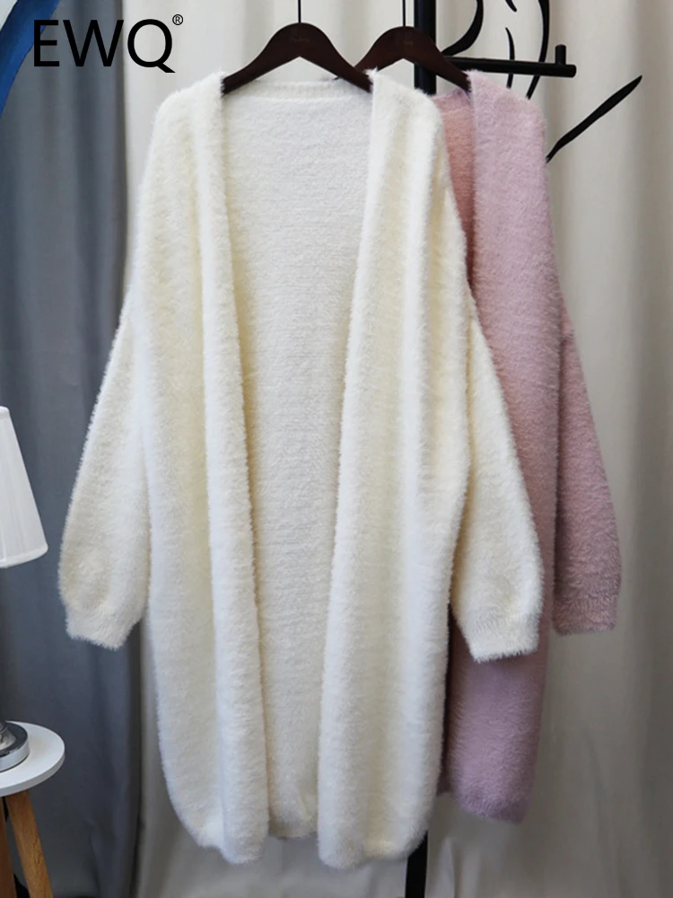 

EWQ Sweet Style Chic Knitted 8 Solid Colors Loose Female Sweaters Long-sleeve A-line Elegant Tender Women Cardigan Sweater 2959