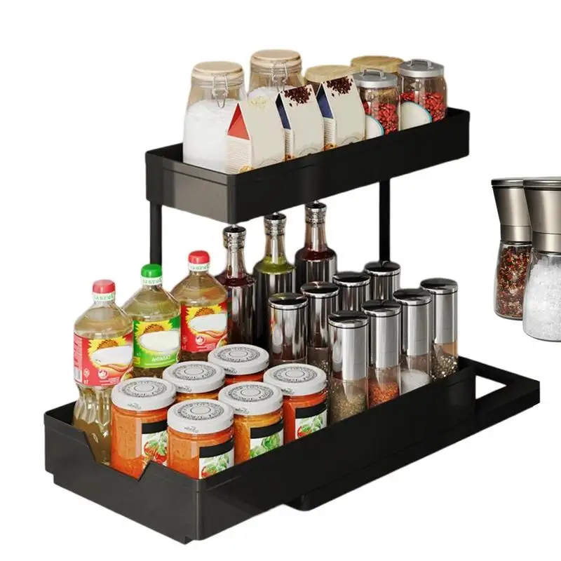 

2 Tier Under Sink Organizer For Bathroom Kitchen Storage Sliding Drawer Pull Out Under Sink Cabinet Organizers Kitchen Organizer