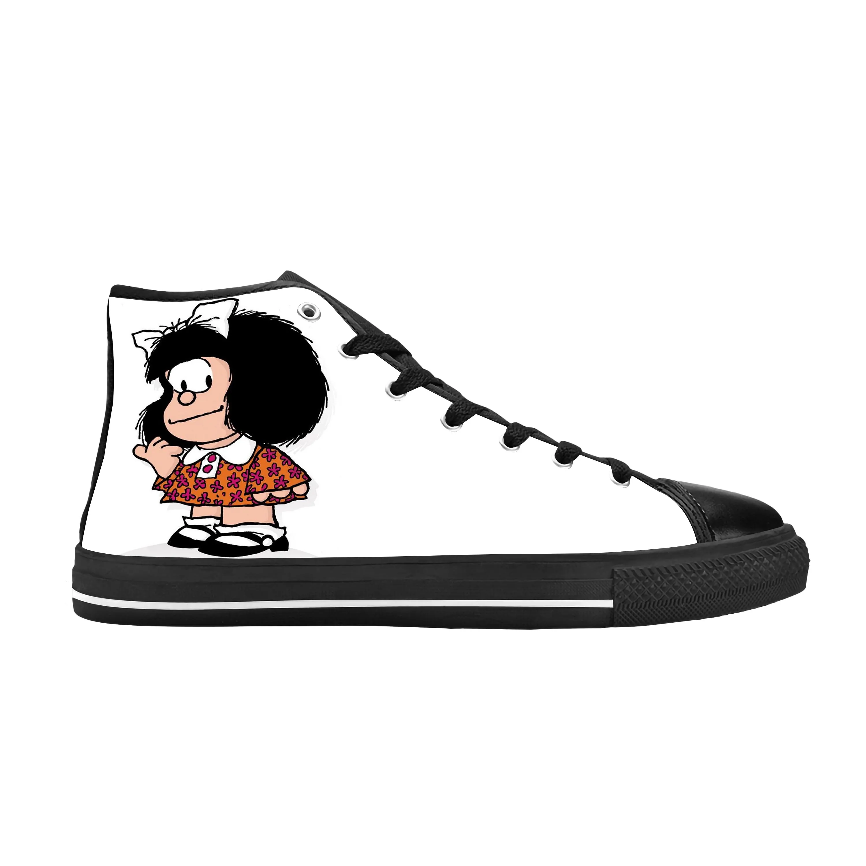 

Кроссовки Mafalda мужские/женские из аниме-ткани с высоким верхом и 3D принтом
