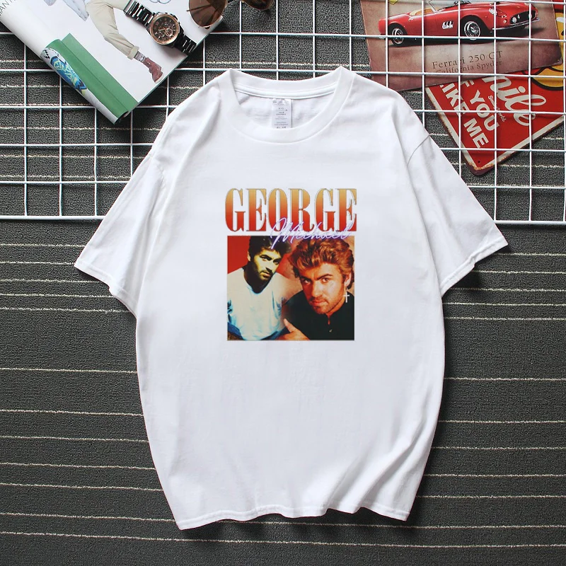

Harajuku Shirt George Michael Vintage Unisex T-Shirt Hip Hop Streetwear Graphic T shirts Men Casual Cotton Short Sleeve Tees