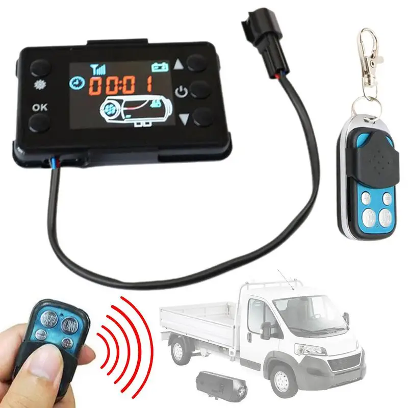 

Car Parking Air Heater LCD Switch Controller Remote Control Timing Temperature Accessories For Car Vehicles Portable Trucks