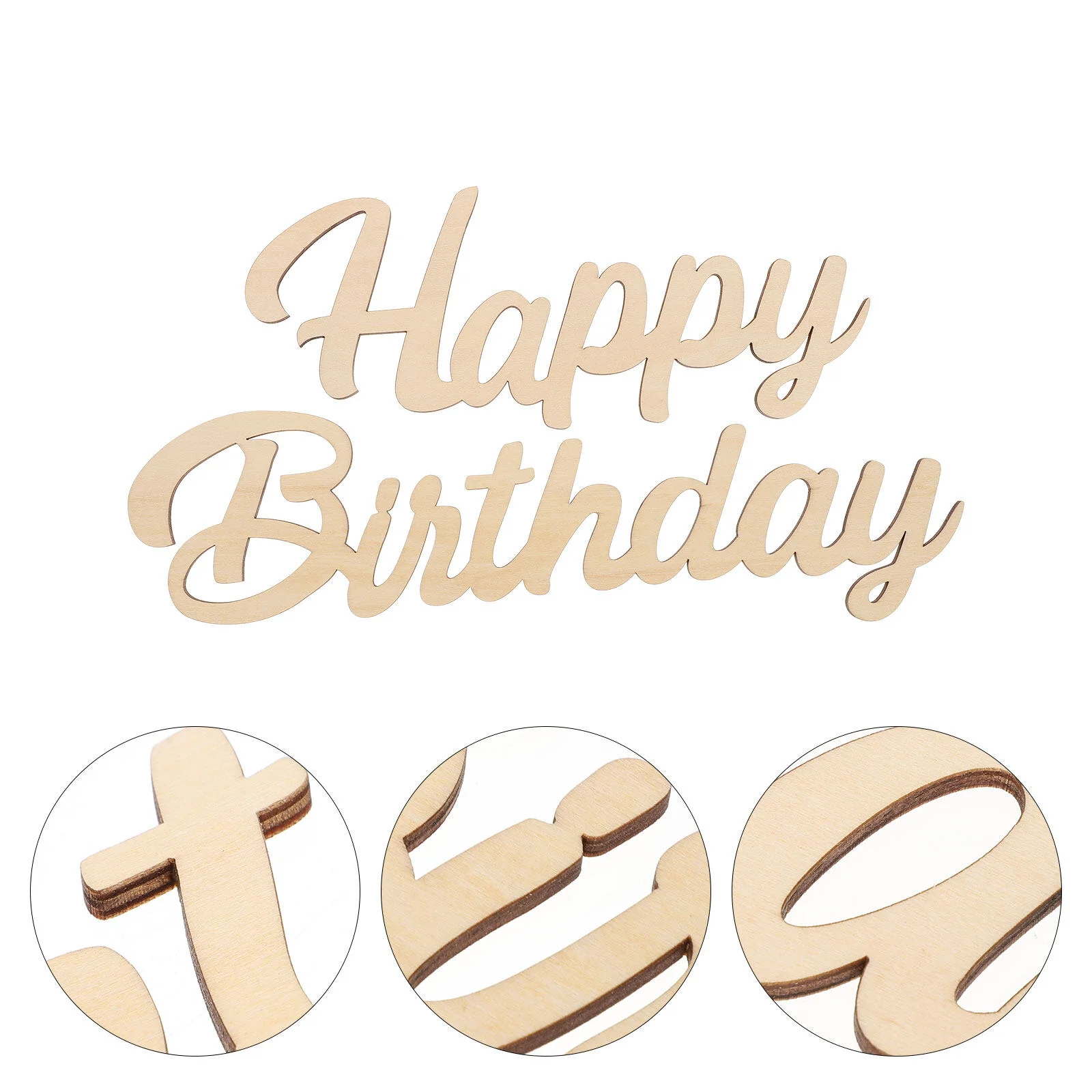 

1 Set Wall Decor Happy Birthday Cutout Sign Hanging Happy Birthday Wood Sign