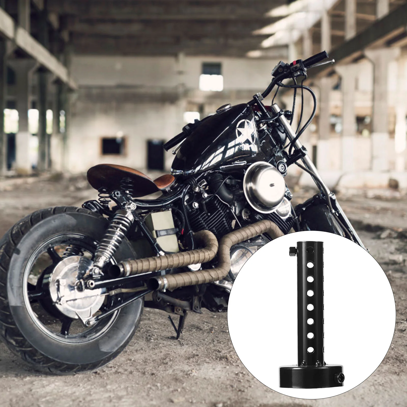 

1 pc 60mm Exhaust Mount Silencer Black Universal Removable Silencer Accessory Muffler for Motorbike