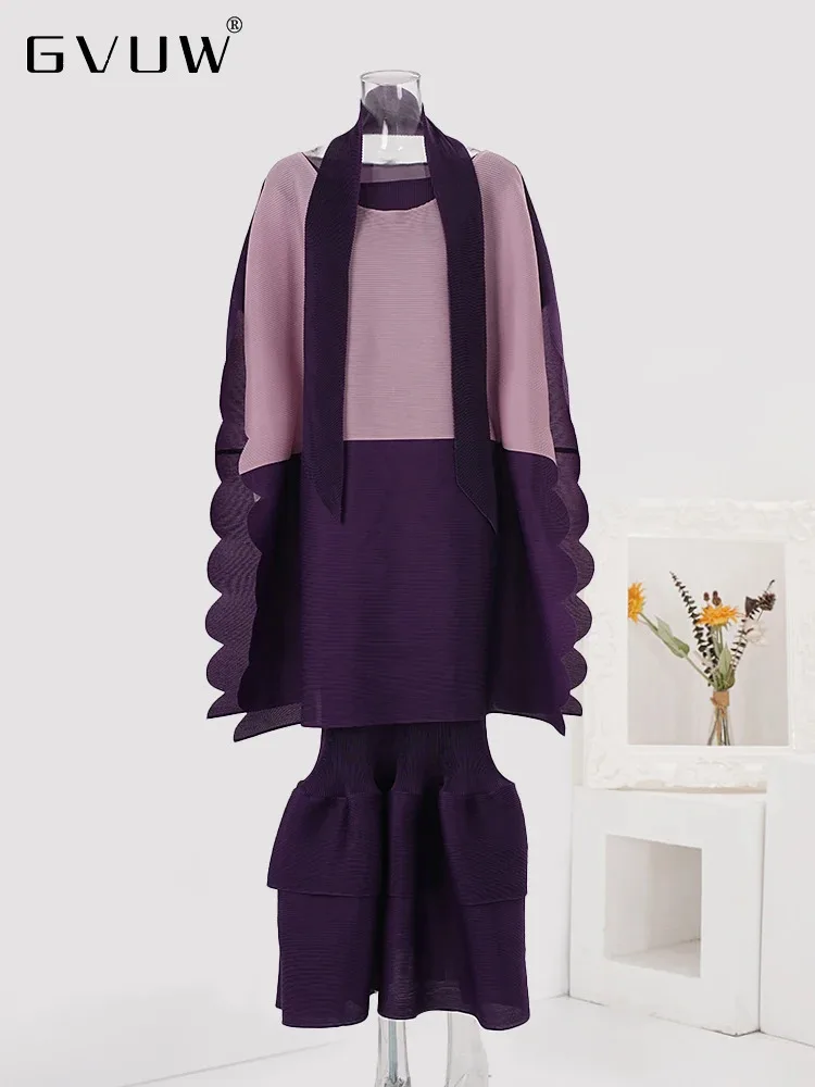 GVUW модный плиссированный комплект из 2 предметов для женщин весна 2024 новый