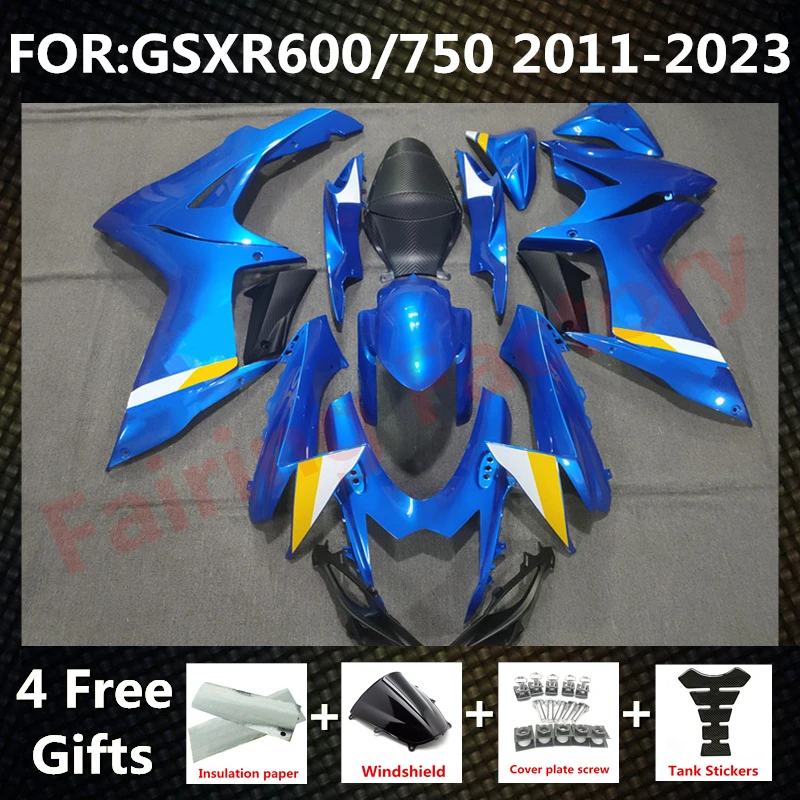 

Комплект обтекателей для GSXR600 750 GSXR 600 GSX-R750 K11 2011 2012 2013 2014 2015 2016 2017 2018 2019 2020 2021 комплект обтекателей синий черный