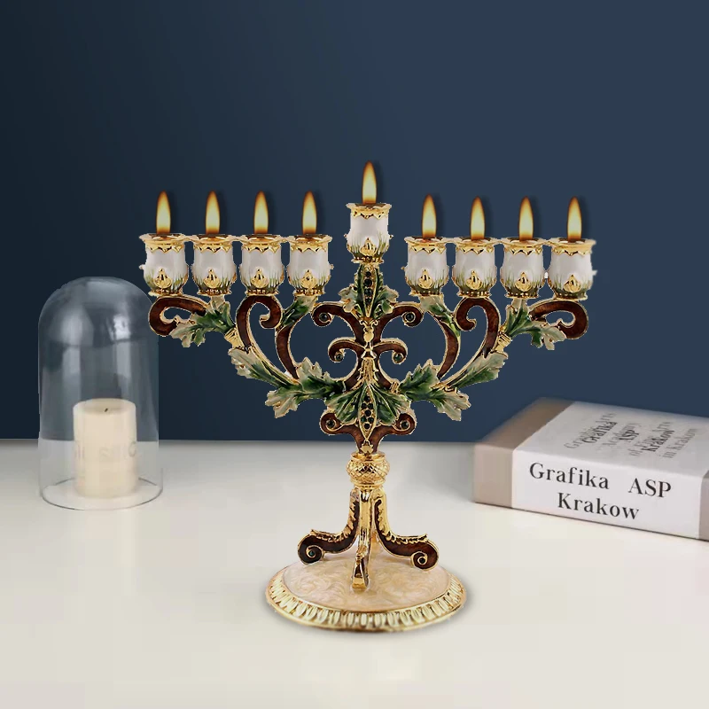 

Chanukah Menorah Candelabrum старинные украшенные драгоценными камнями
