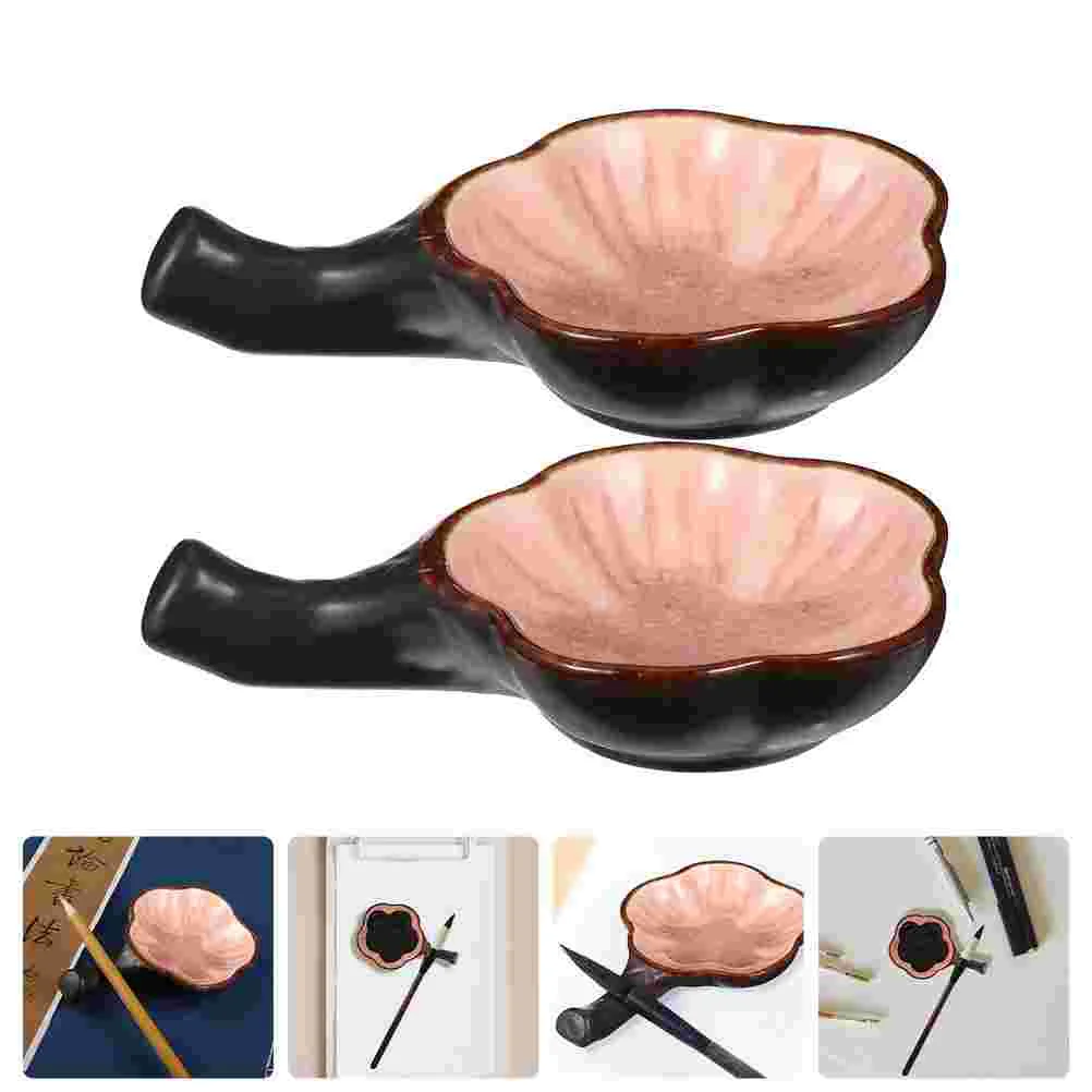 

Dish Ink Brush Mini Plate Calligraphy Painting Washer Sauce Sumi Chinese Holder Tray Ceramic Dessert Prep Sumie Condiment Soy