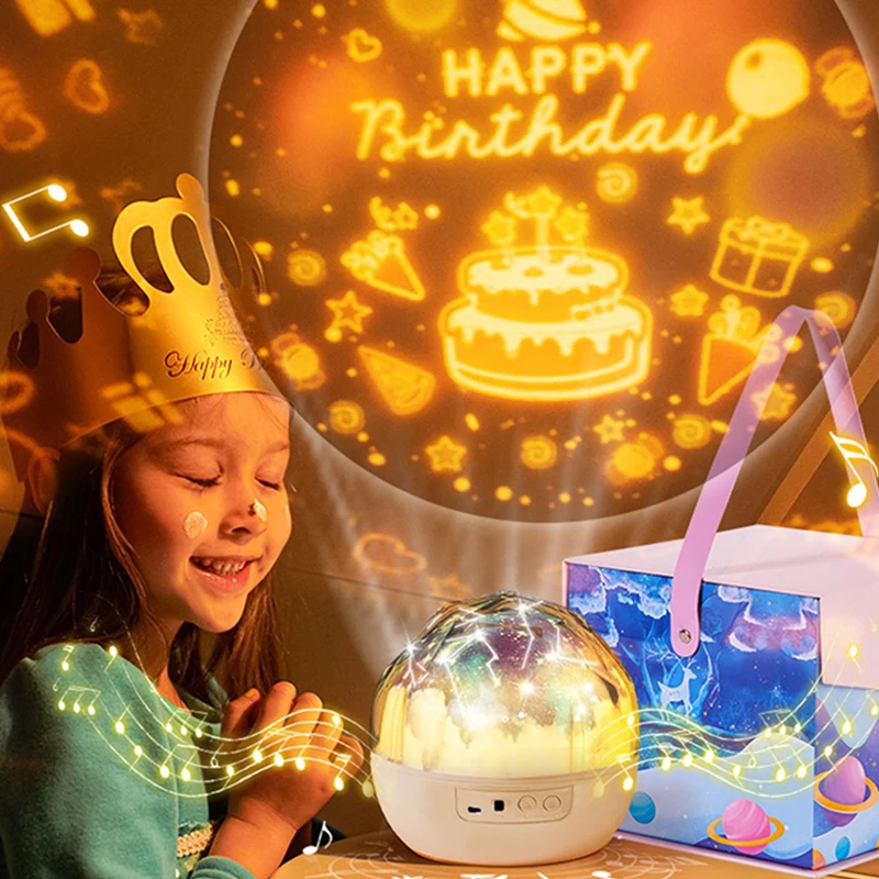 Star Light Projector Children's Dream Ocean Starry Night Light Romantic Rotating Bedroom Top Lamp LED Music Box Birthday Gift