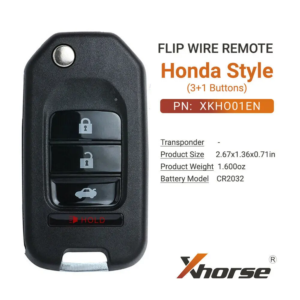 

Универсальный проводной пульт дистанционного управления Xhorse с 3 + 1 кнопками Honda Type xjo01en