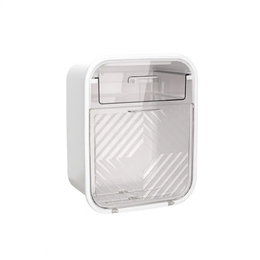 

Practical Tissue Holder Punch-Free Visible Toilet Paper Cosmetics Holder Box Light Luxury Storage Box Household Supplies