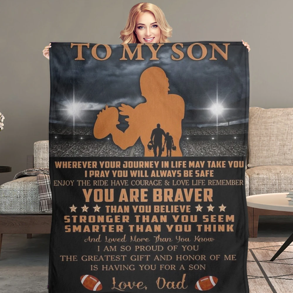 

Теплое Мягкое Одеяло TOADDMOS моему сыну для любителей футбола от мамы, папы, будьте сильными, будьте уверены в себе, одеяло на день рождения