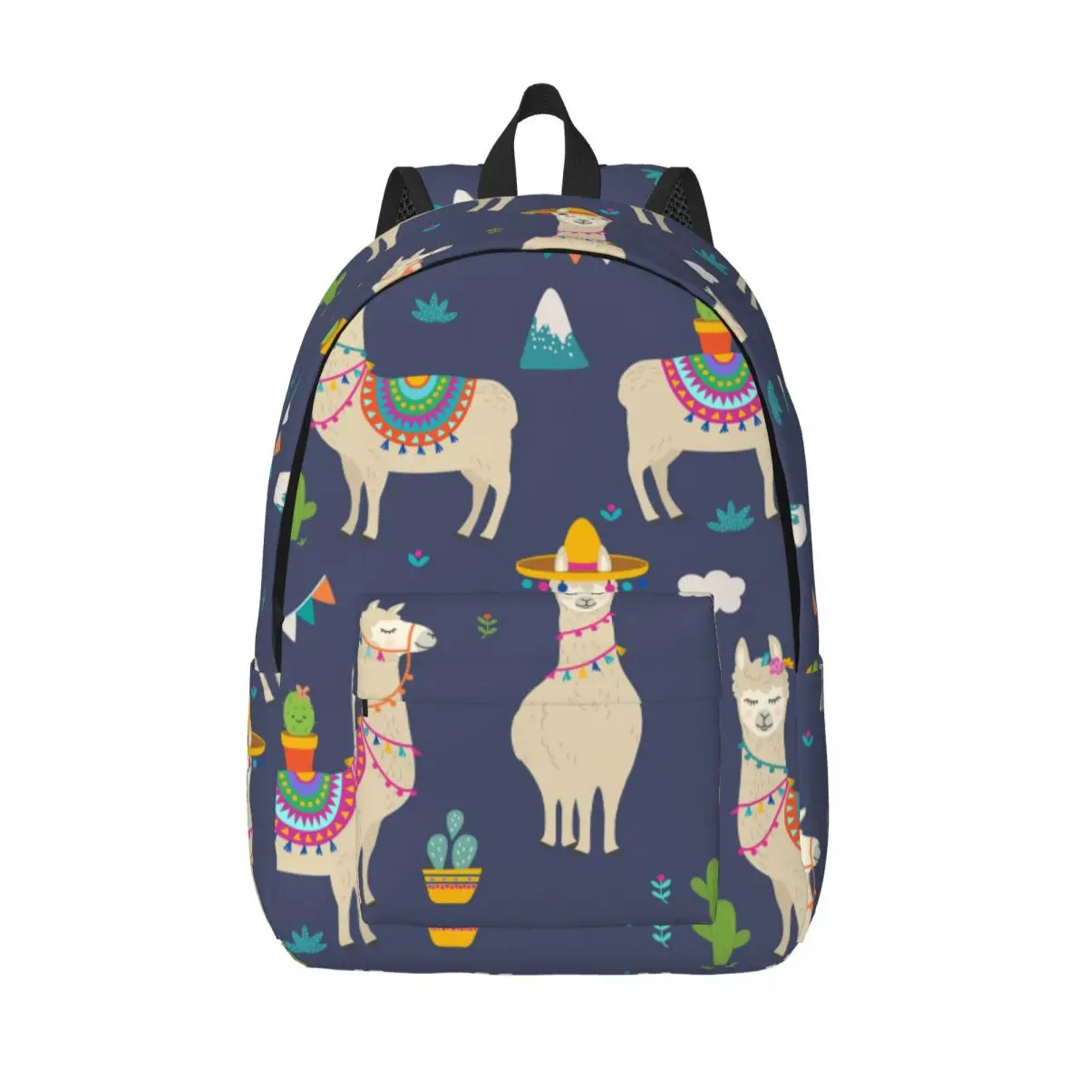 Cute Cartoon Mexico Llama With Cactus Backpack Male School Student Backpack Female Large Capacity Laptop Backpack