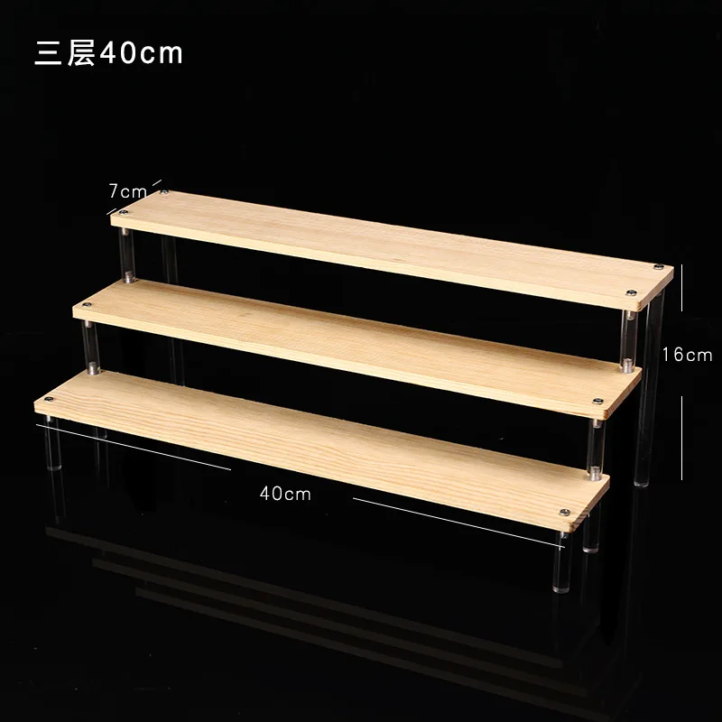 Твердая деревянная витрина с акриловыми стойками, глухая коробка, игрушки, парфюмерия, подставка для ювелирных изделий, полка для хранения, 1-5 яруса