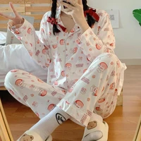 ins kirby pajamas cute all match home clothes girl pajamas women spring autumn long sleeved trousers 2 piece set loungewear gift