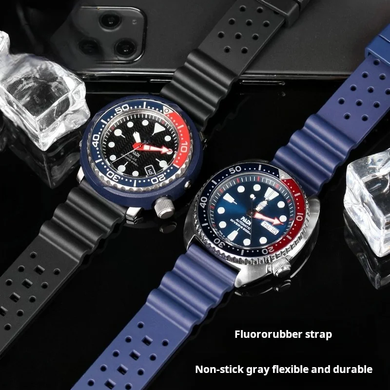 Ремешок резиновый для мужских часов Seiko 20 мм 22
