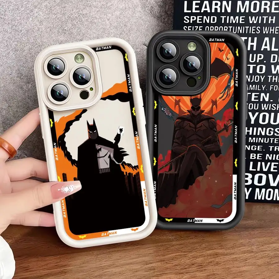 Cool Superhero B-Batmans Cover Phone Case for Apple iPhone 13 15 16 Pro Max 14 11 12 14Plus 15Plus Soft TPU Shell
