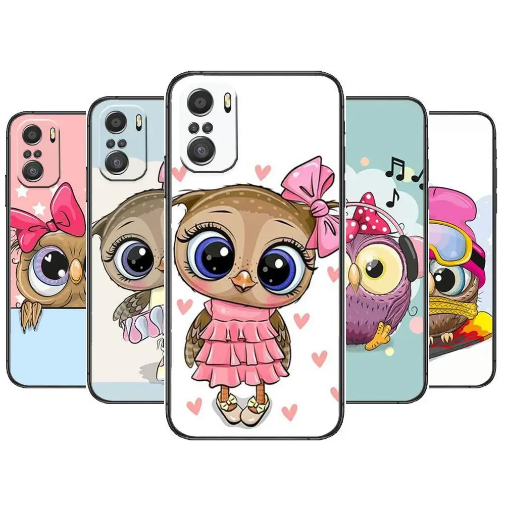 

Baby Owl Lover Winter Phone Case For xiaomi redmi 11 Lite pro Ultra 10 9 8 MIX 4 FOLD 10T Black Cover Silicone Back Prett