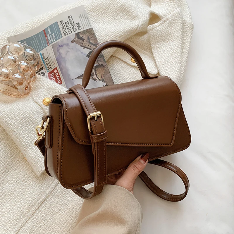

Small PU Leather Crossbody Sling Bags with Short Handles for Women 2022 Fashion Summer Trend Luxury Shoulder Side Bag Handbags