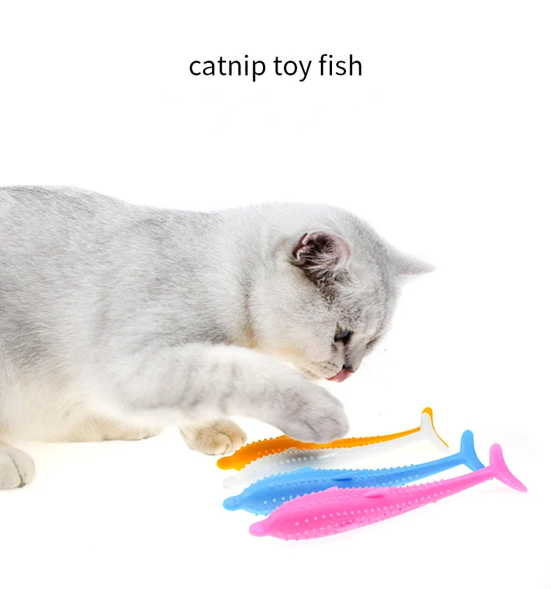 

Жевательные игрушки для кошек, мягкая силиконовая мята, рыба, игрушка для кошек, кошачья мята, игрушка для домашних животных, зубная щетка дл...