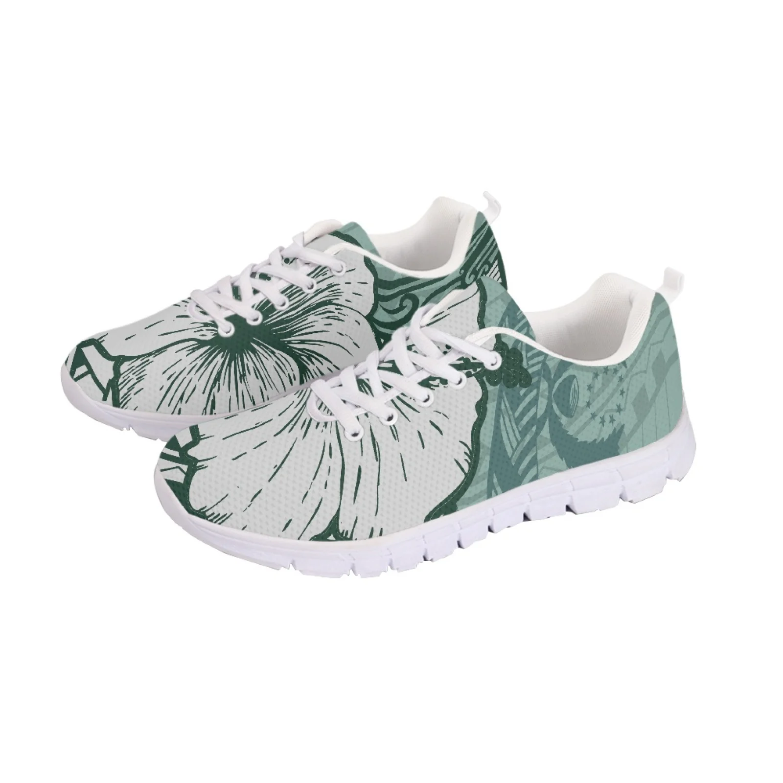 

Polynesian Tribal Pohnpei Totem Tattoo Prints Men Women Lace-Up Mesh Running Shoes Comfortable Breathable Soft-Soled Trainers