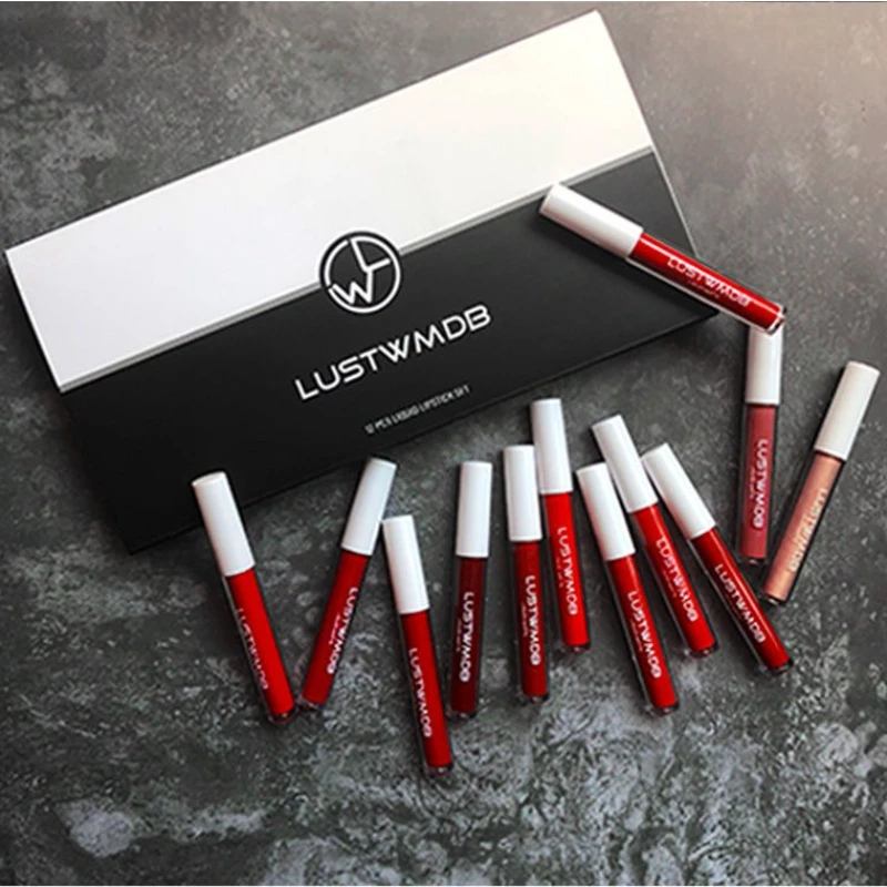 

Spot 12pcs Blush Eyeshadow Multifunctional Matte Series Lip Glaze Set Mist Face Lasting Non-Fading Mouth Red Christmas Gift