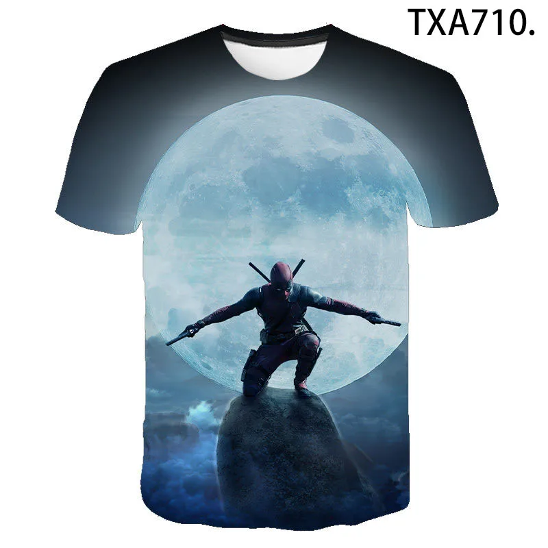 

Marvel T Shirts Superhero Deadpool T-shirt Children T-shirts 3D Print Anime Tops Boy Girl Kids Streetwear Cool Tee